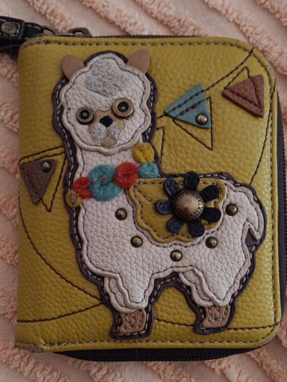 Chala Yellow Llama Wallet/Wristlet- Cute Alpaca Design
